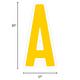 Yellow Letter (A) Corrugated Plastic Yard Sign, 30in